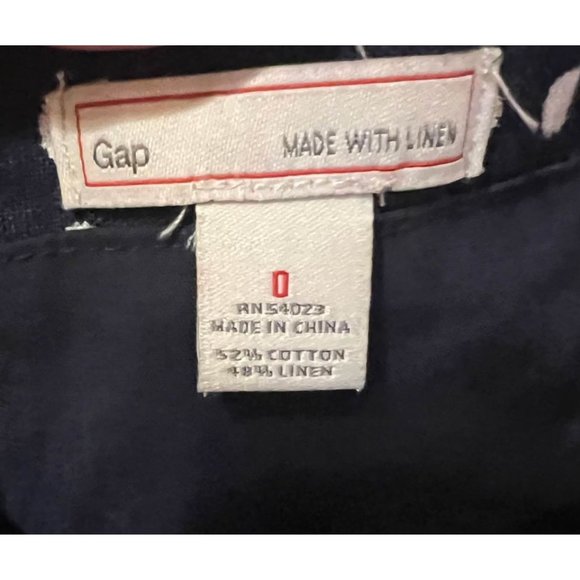 GAP Strapless Lined‎ Cotton/Linen Navy Blue & White Polka Dot Mini Dress Size 0 - Picture 9 of 9